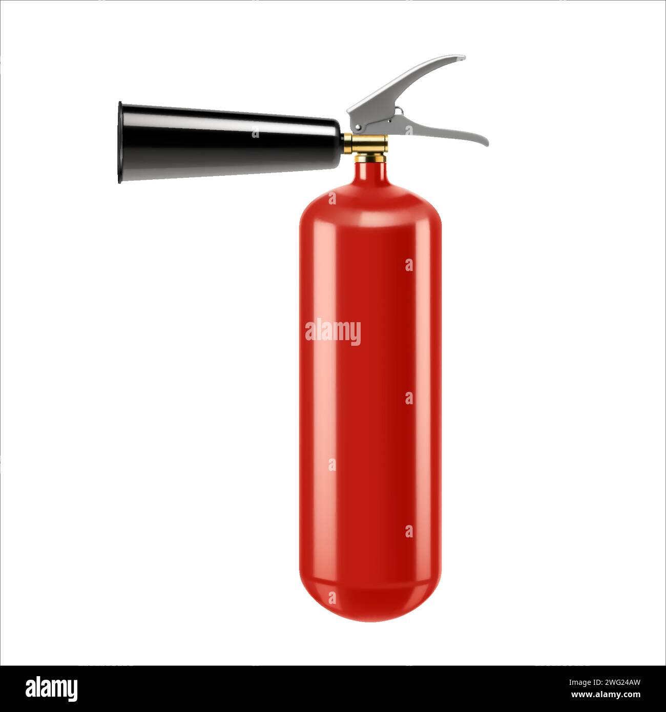 ?arbon dioxide fire extinguisher with nozzle isolated on white