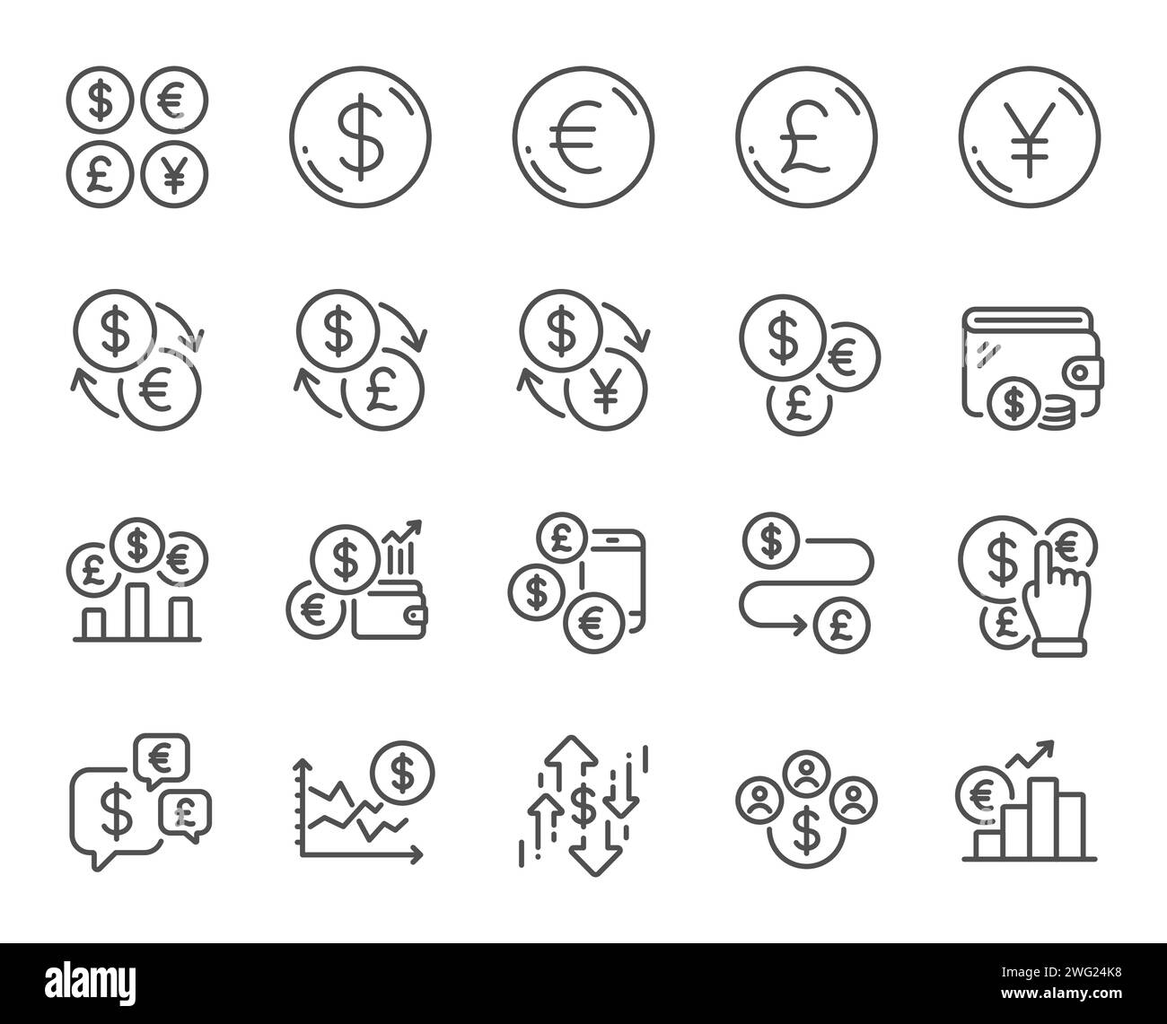 currency-line-icons-cash-money-euro-dollar-transfer-and-currency