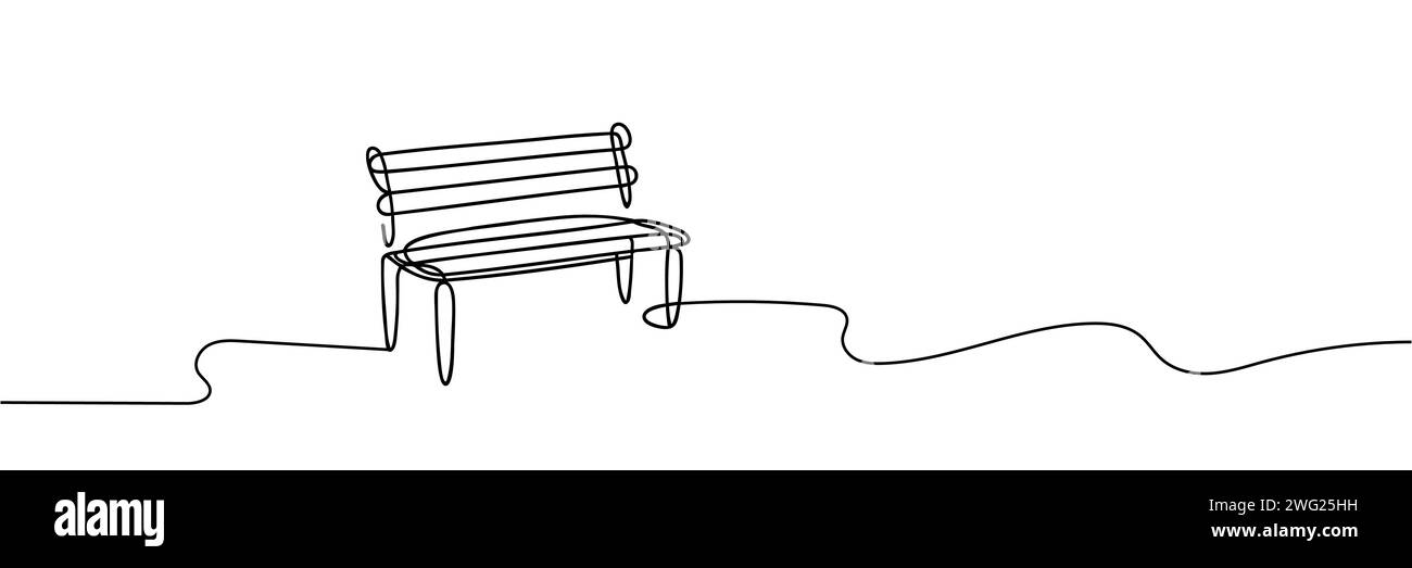 Bench Lineart the bench is drawn as a continuous single line Stock Vector Image & Art ...
