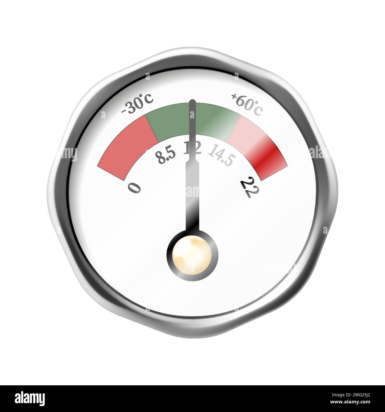 Manometer isolated on white background. Realistic 3d vector illustration Stock Vector