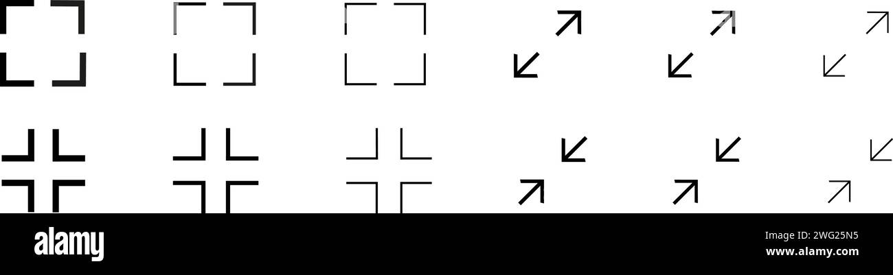 Full screen icon. Page size line symbol. Fullscreen button sign ...