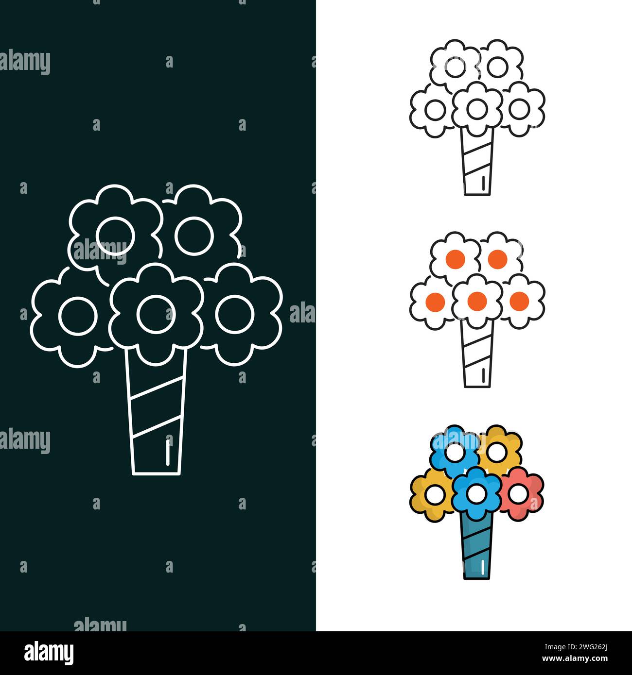 "Bouquet Vector Icon Design" Stock Vector