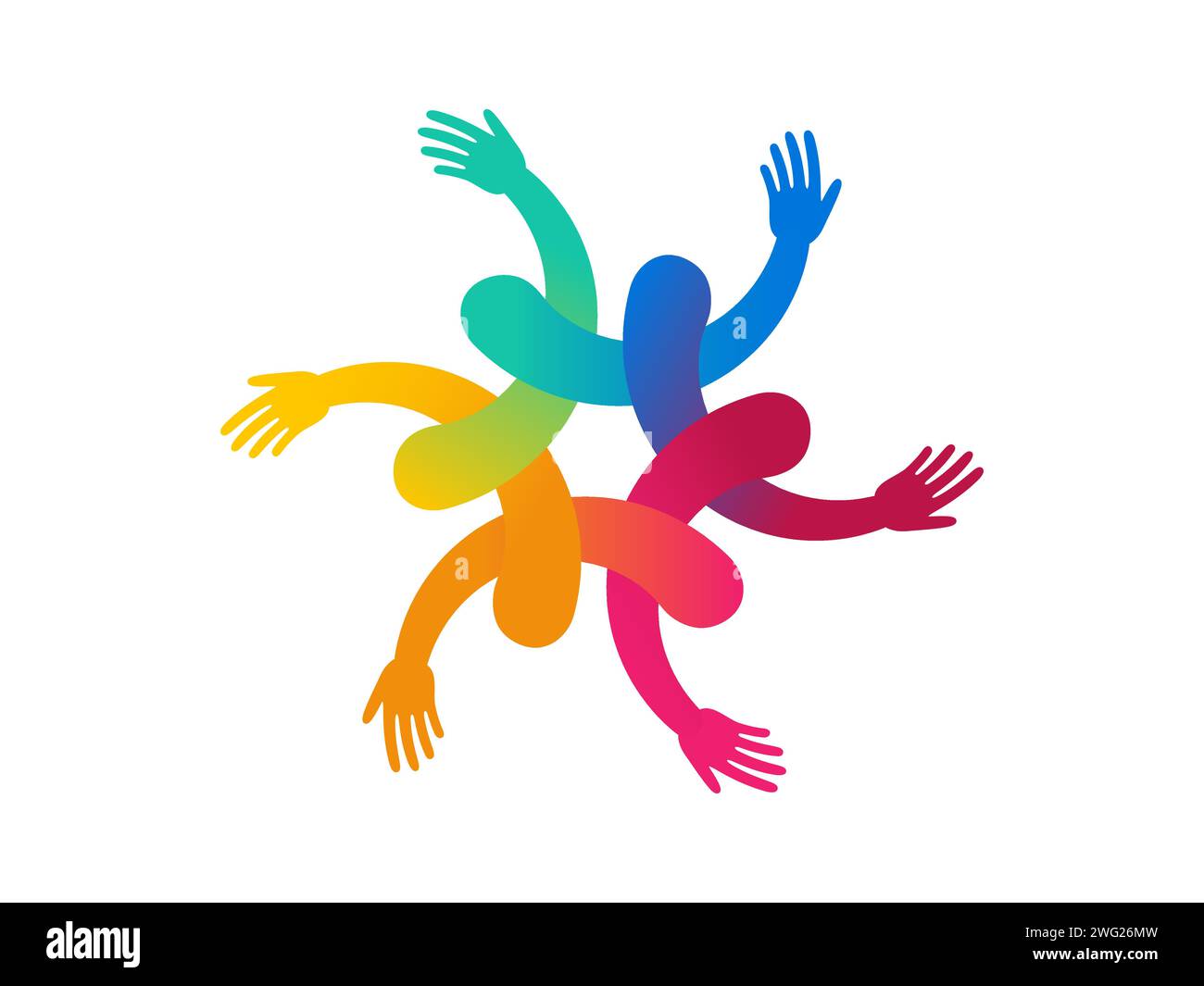 Inclusion and diversity culture equity logo. People hold hands with