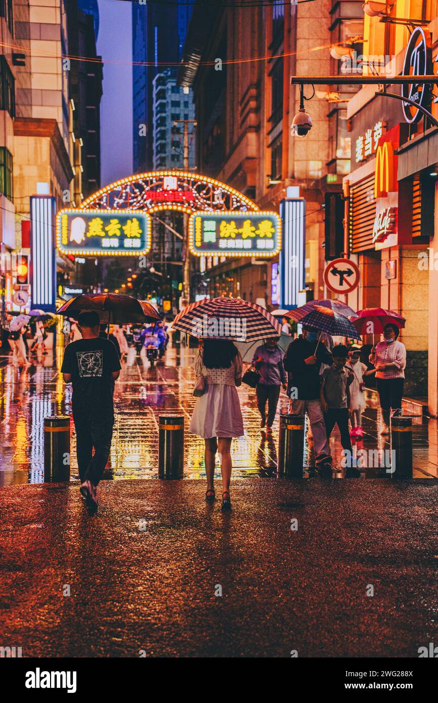 Shanghai streets at night Stock Photo Alamy