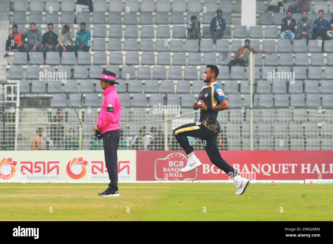Sylhet, Bangladesh. 02nd February 2025. Bangladesh paceman SHORIFUL