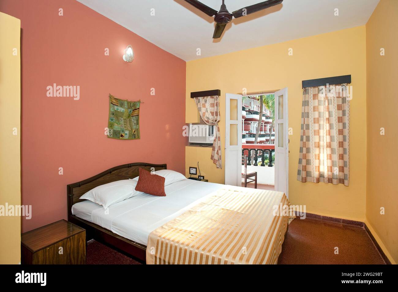 Accommodation at Hotel Santiago, Baga, Goa, India, shot in 2010 Stock Photo