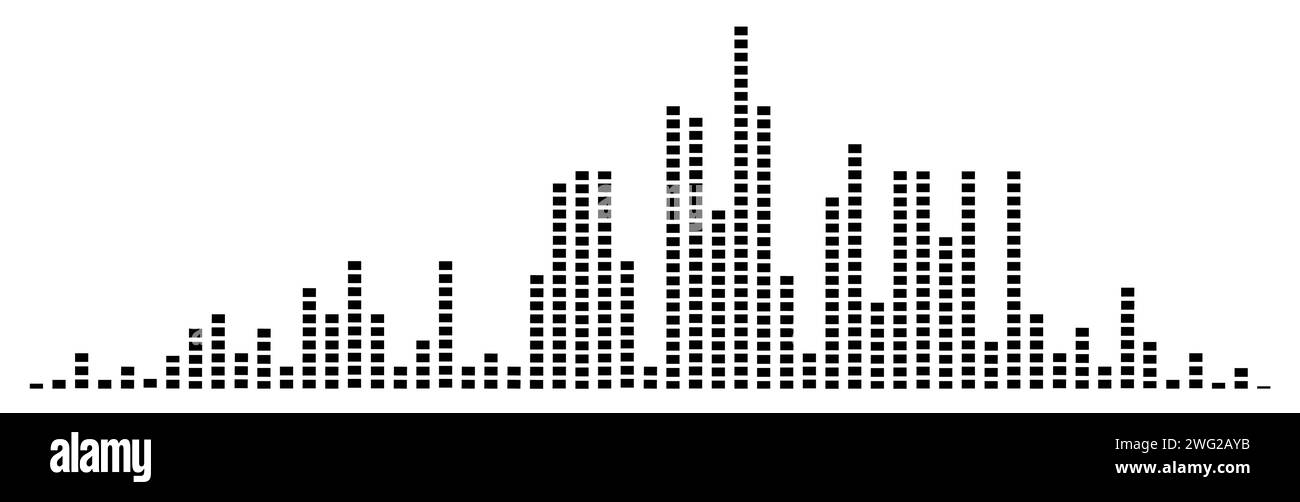 Equalizer, Music, Sound wave. Silhouette of graphic electronic