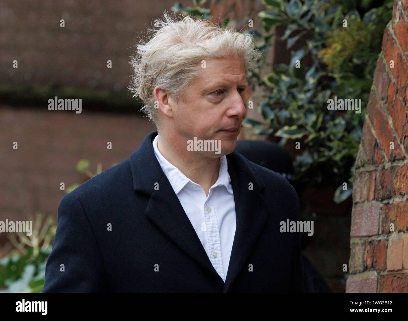 London, UK. 02nd Feb, 2024. JO JOHNSON, Lord Johnson of Marylebone, arrives for the funeral of