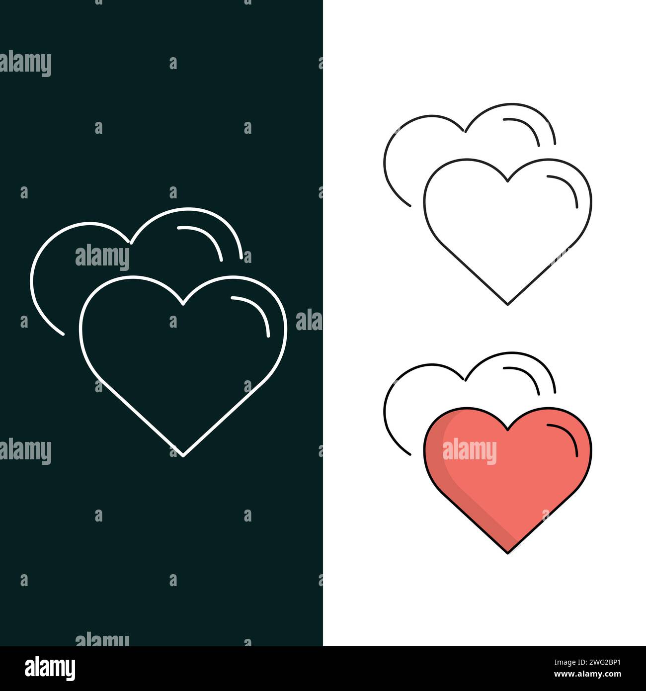"Hearts Vector Illustration Icon Design" Stock Vector