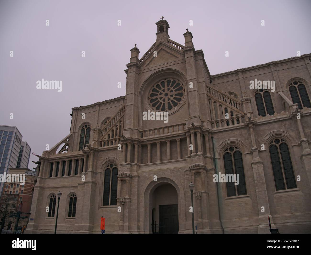 Brussels, Belgium. 2nd Feb, 2024. Saint Catherine's Church. Belgian Church. Historical monument. Combining Gothic, Renaissance and Baroque style Stock Photo