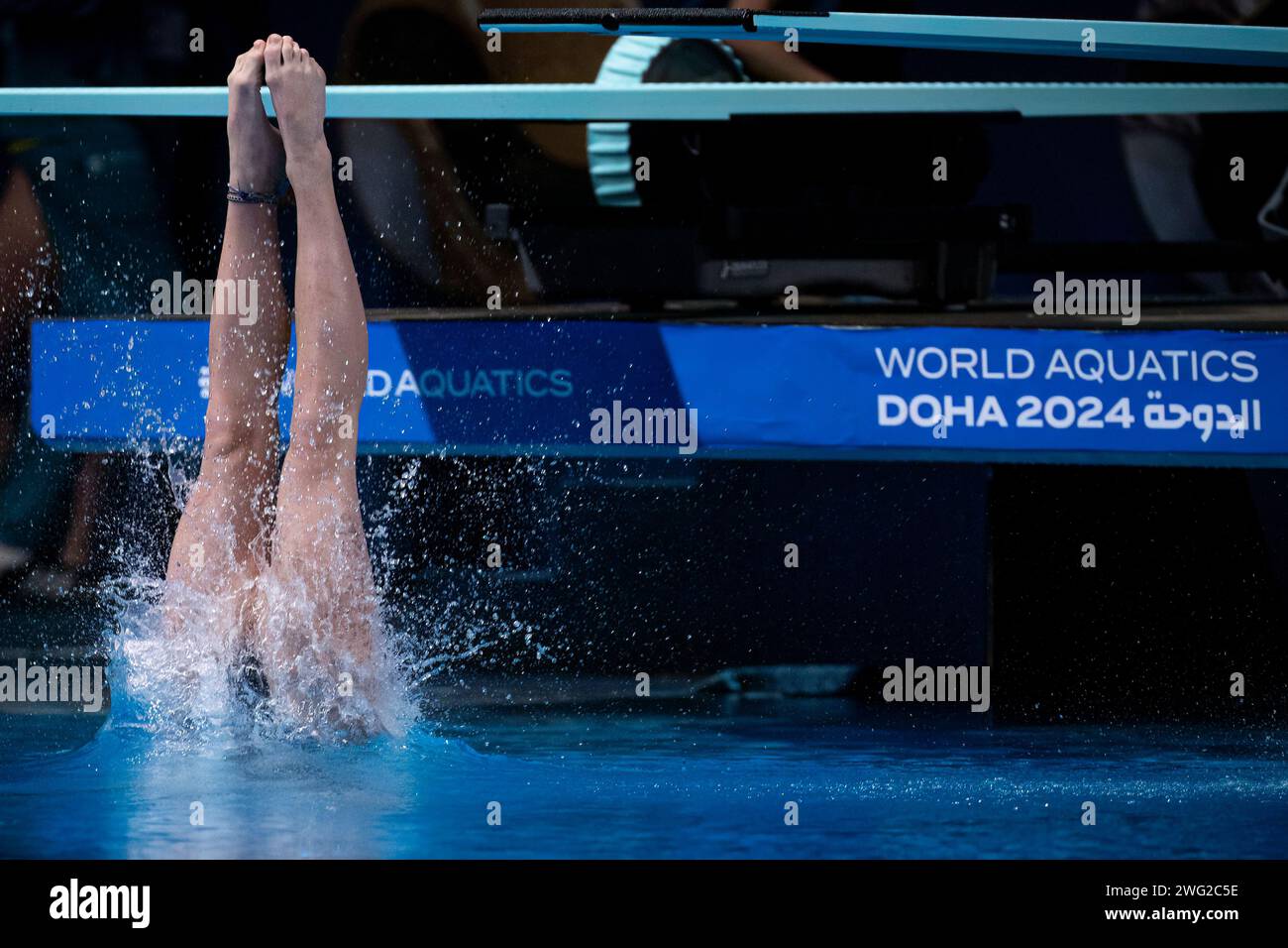 Grace Reid of Great Britain competes in the diving 1m springboard women ...