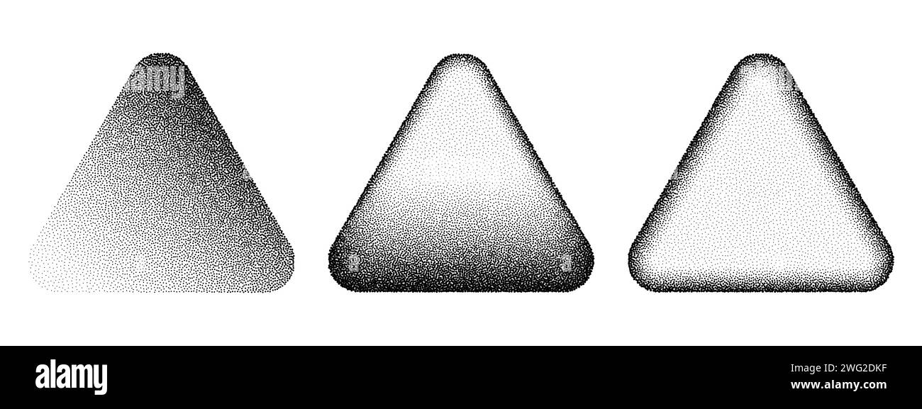 Triangle grain pattern background. Black noise stipple dots frames. Dotted vector Stock Vector