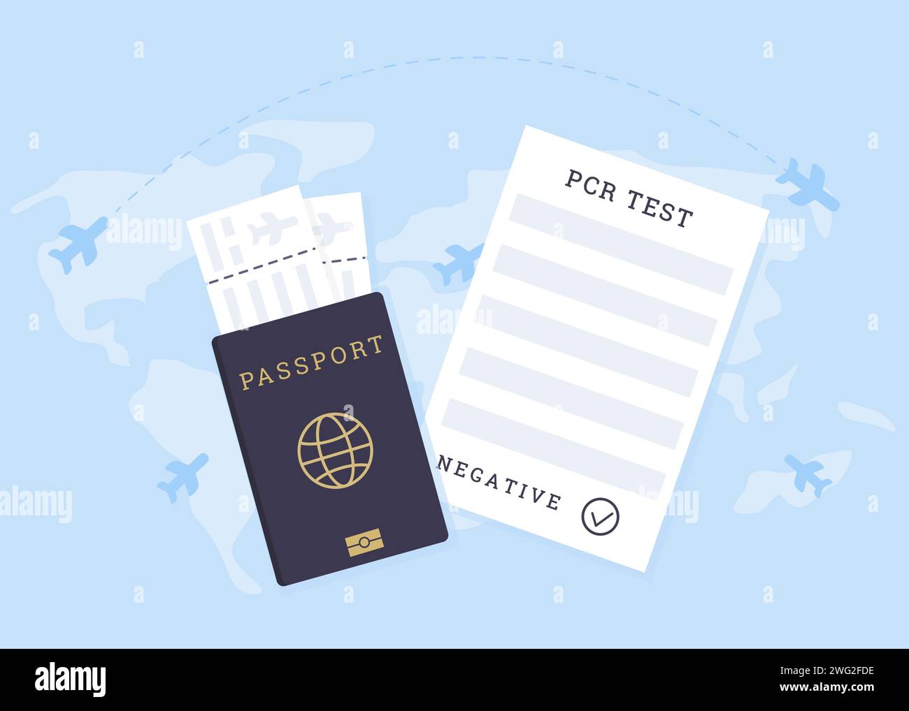 Concept of Travelling with Fit to fly certificate. Pretravel Covid19