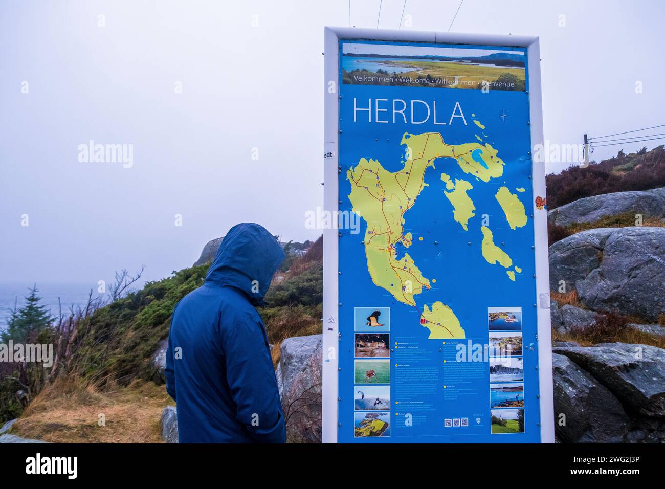 Asky Ridge Map Map of Herdla wildlife preserve, Askøy, Bergen, Norway Stock Photo - Alamy