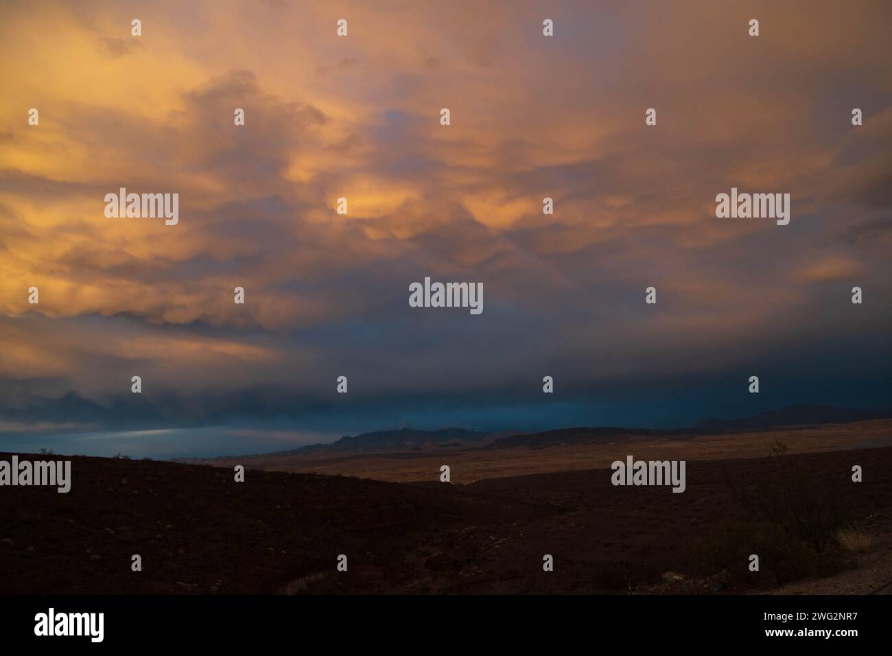 Spooky cloudscape over mountainous desert area in Nevada Stock Photo