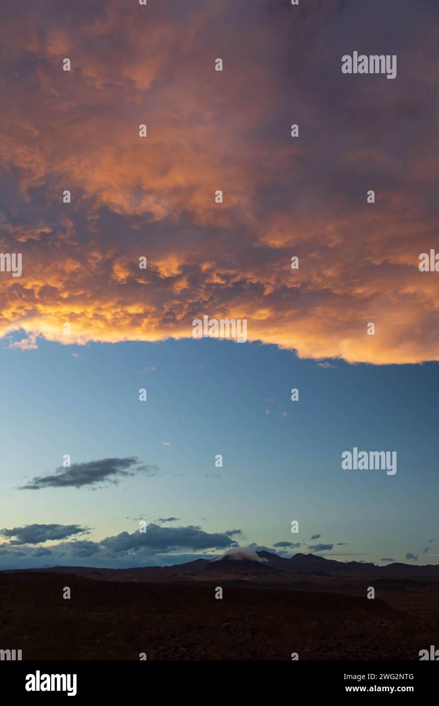 Spooky cloudscape over mountainous desert area in Nevada Stock Photo
