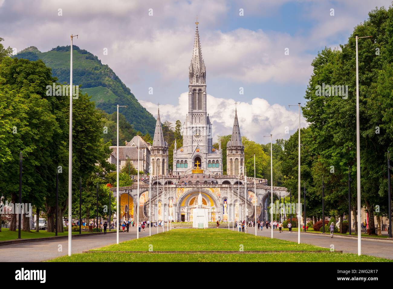 Sanctuary of Our Lady of Lourdes France Stock Photo