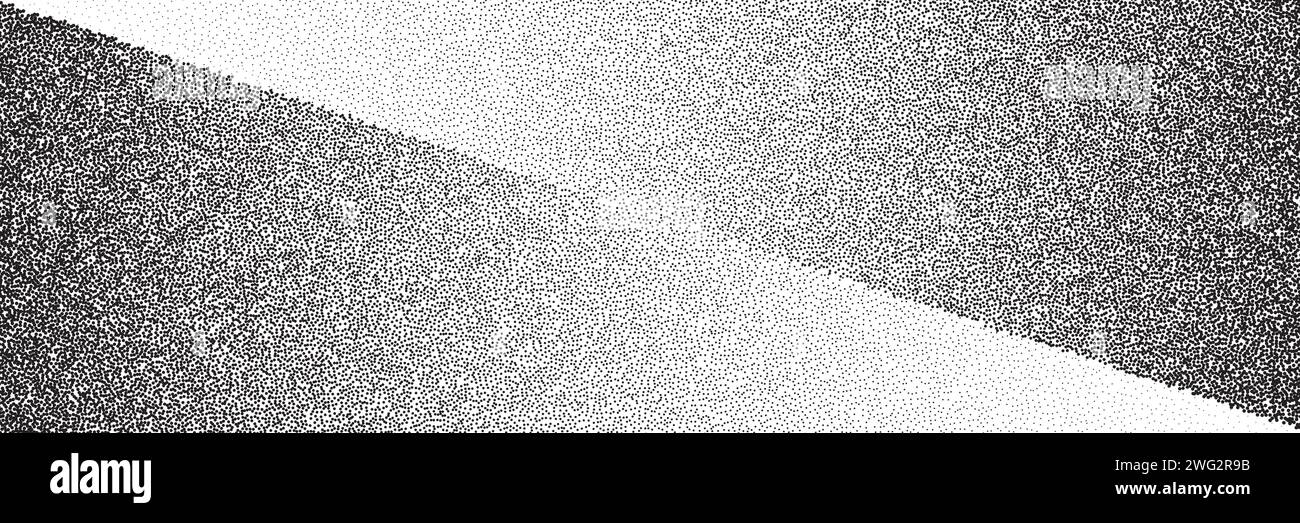Dotwork gradient pattern background. Black noise stipple dots. Dotted vector Stock Vector