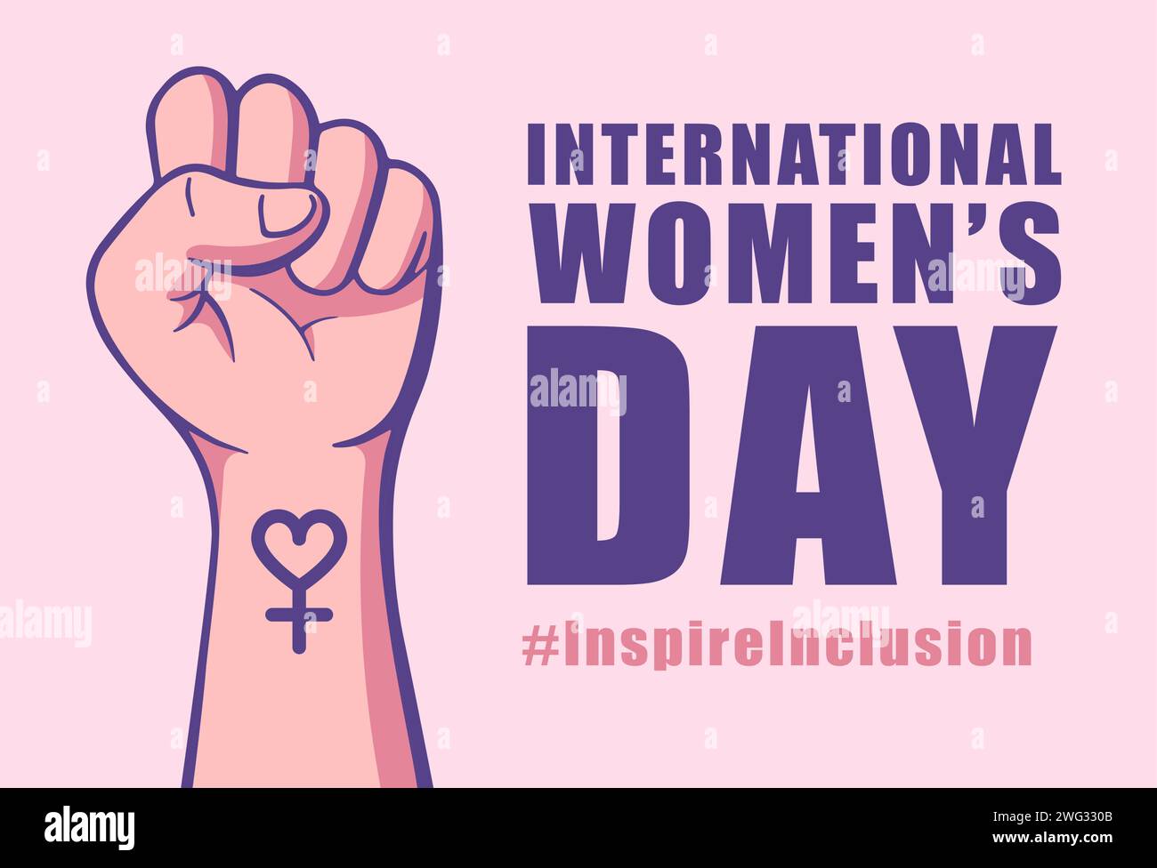 International womens day concept poster. Inspire Inclusion woman