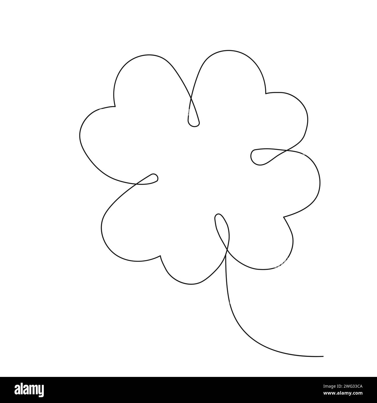 Partick Simple Line Vector Clover celtic lucky symbol continuous line art traditional decorative ...