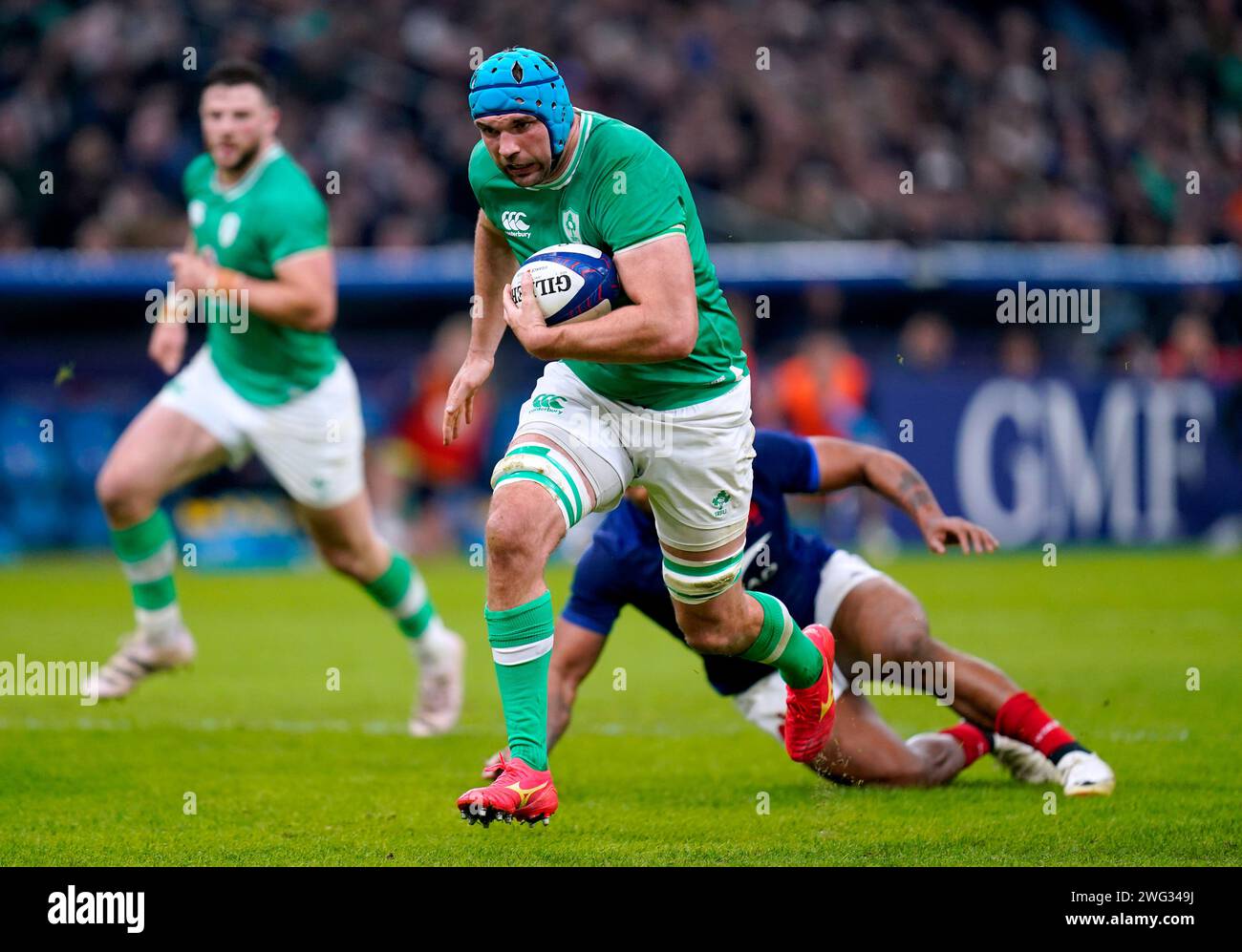 Ireland's Tadhg Beirne on their way over to score their side's second