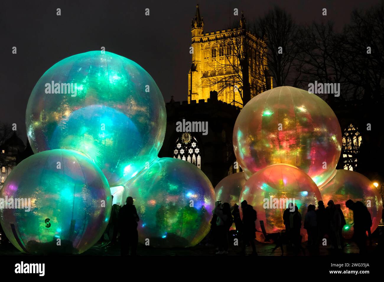 Bristol, UK. 2nd Feb, 2024. Evanescent by Atelier Sisu. Bristol Light Festival brings fun and light to the City Centre for people who want to explore the city after dark. The city wide light trail is sponsored by Bristol City Bid. Credit: JMF News/Alamy Live News Stock Photo