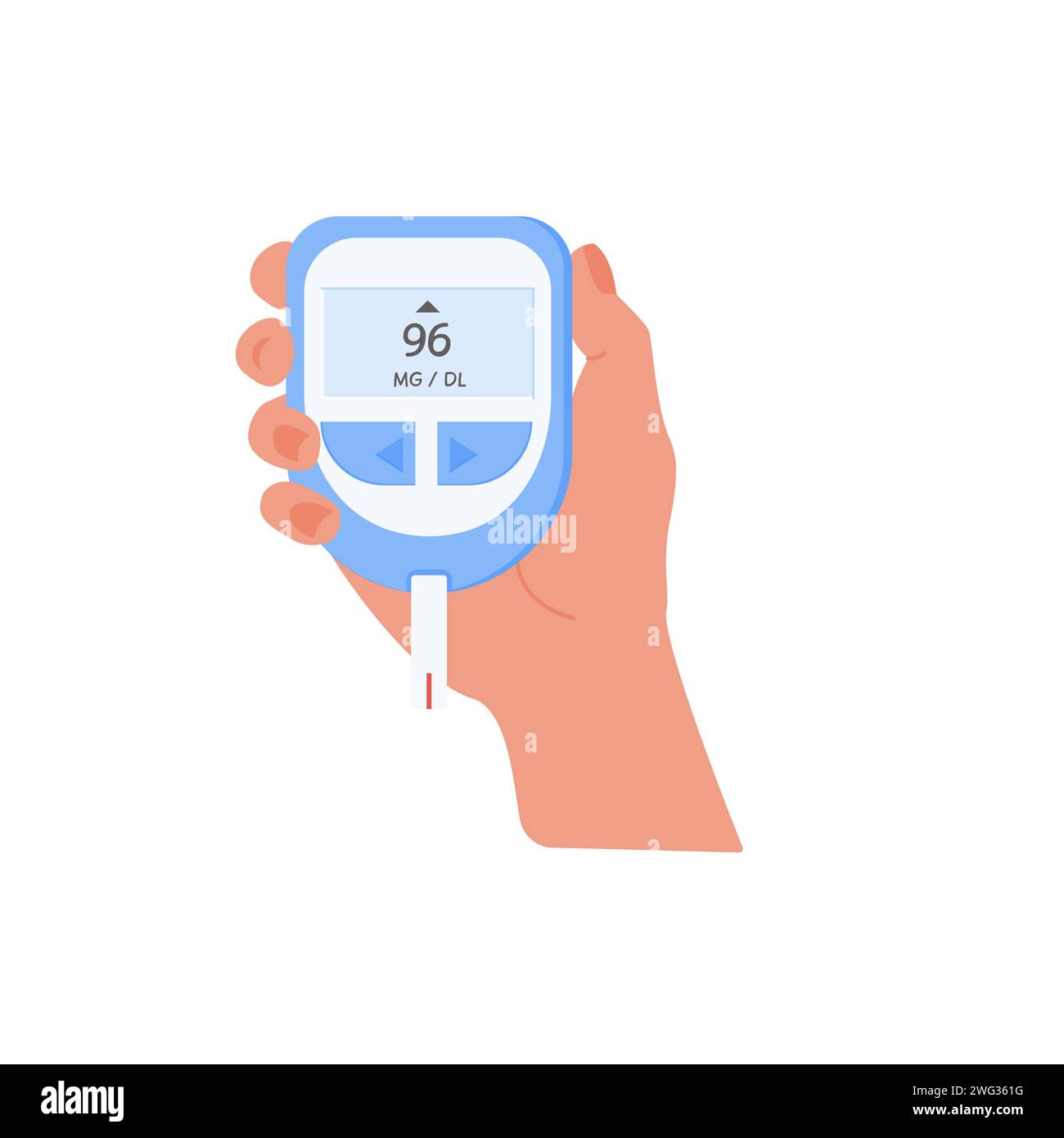 Human hand holding to measure sugar level by finger stick