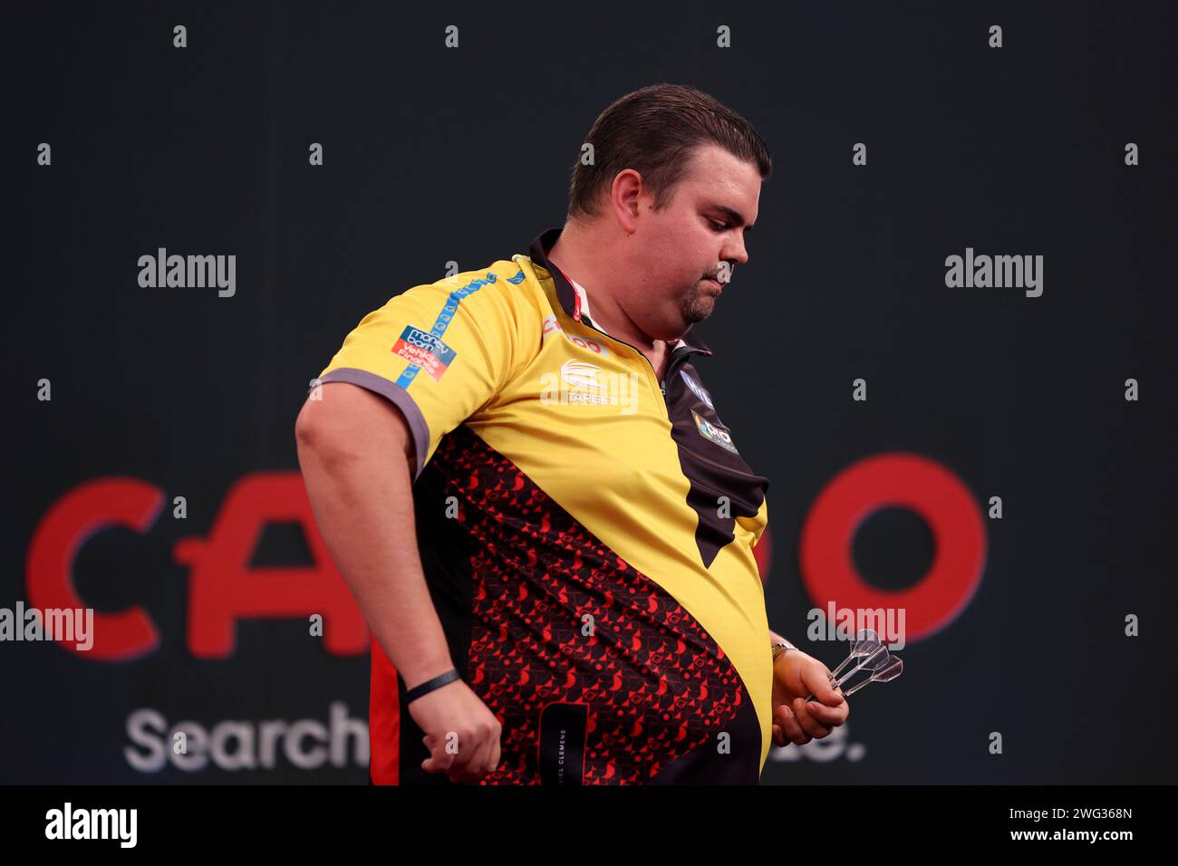 Marshall Arena, Milton Keynes, UK. 2nd Feb, 2024. 2024 PDC Cazoo Darts Masters Day 1; Gabriel