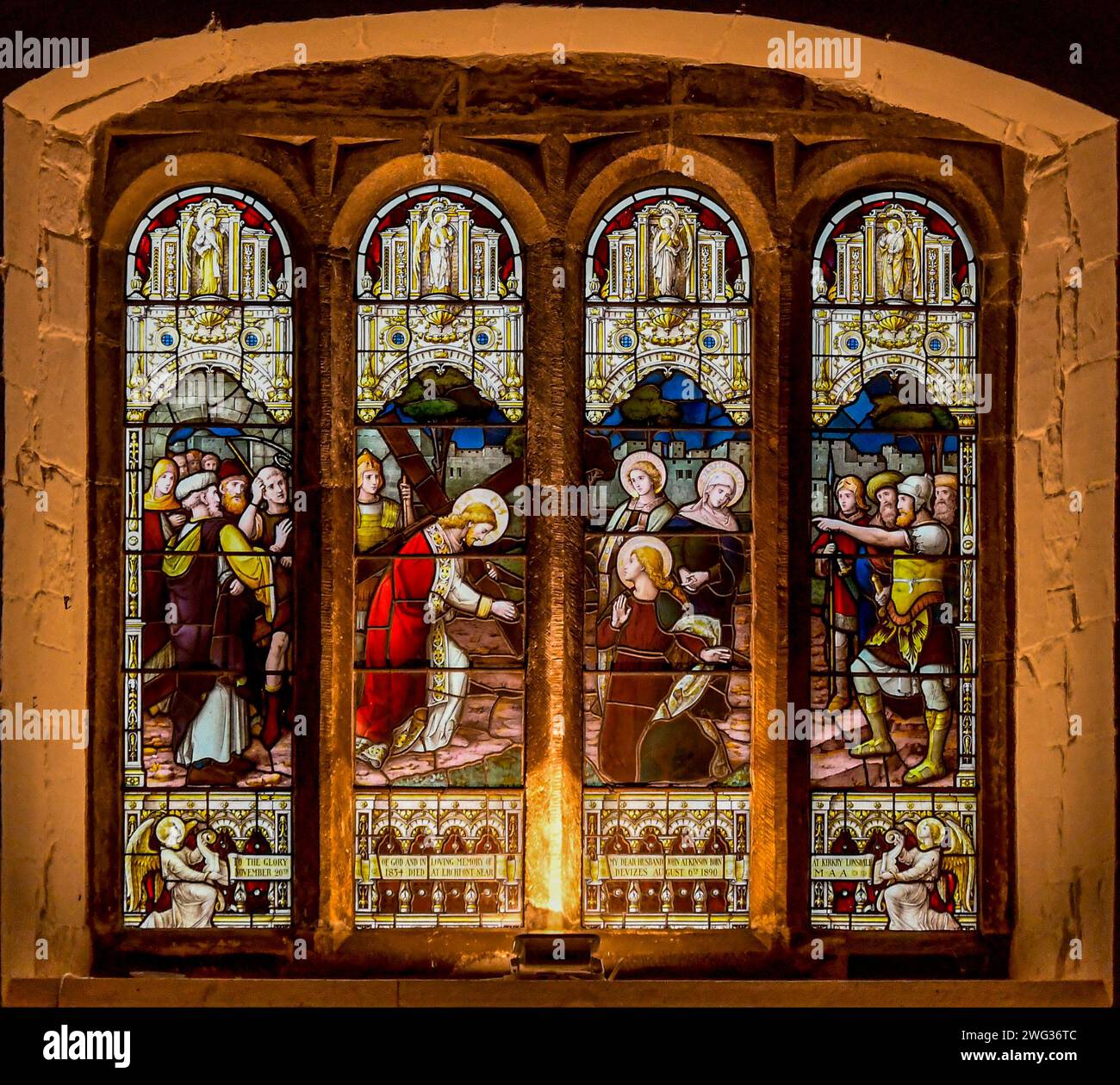 A stained glass window in vintage architecture Stock Photo - Alamy