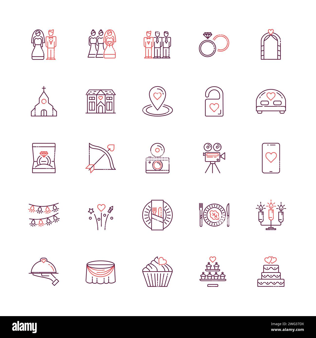 Wedding Celebration Party Icon Collection Stock Vector Image & Art - Alamy
