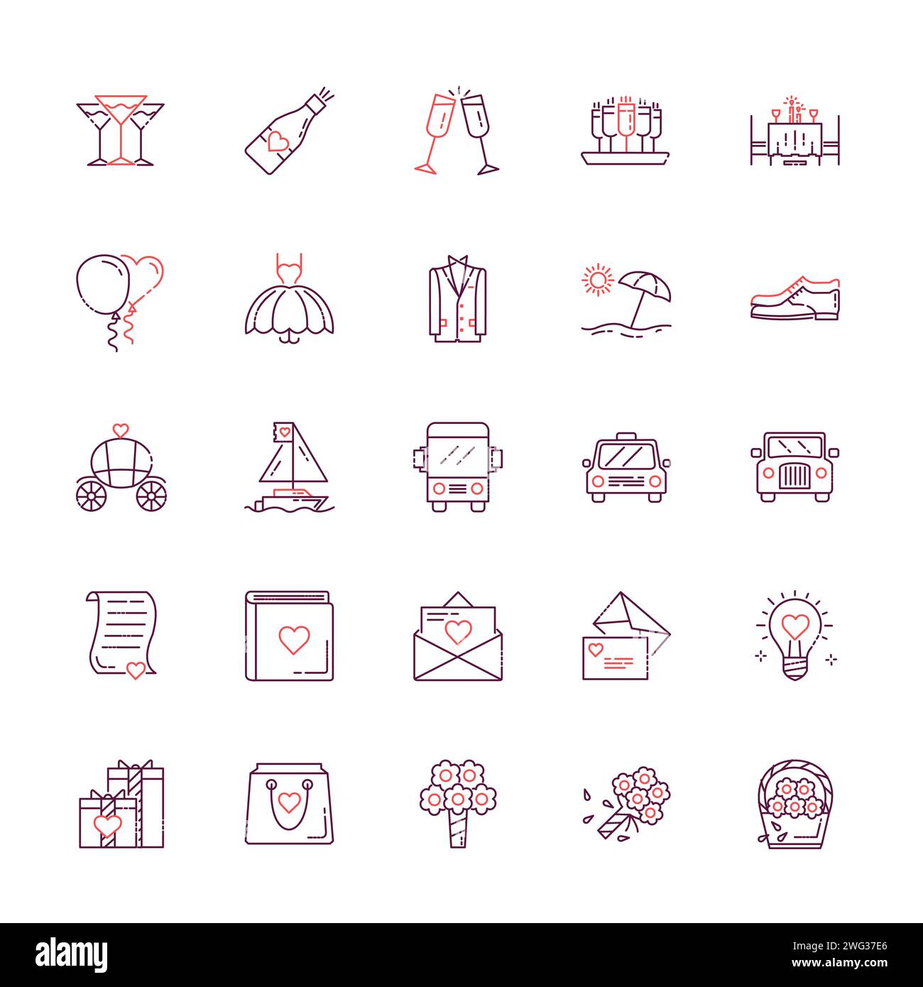 Wedding Celebration Party Icon Collection Stock Vector Image & Art - Alamy