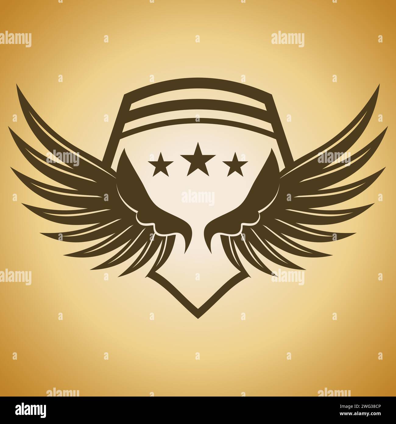 Bird wing shield vector logo illustration Stock Vector Image & Art - Alamy