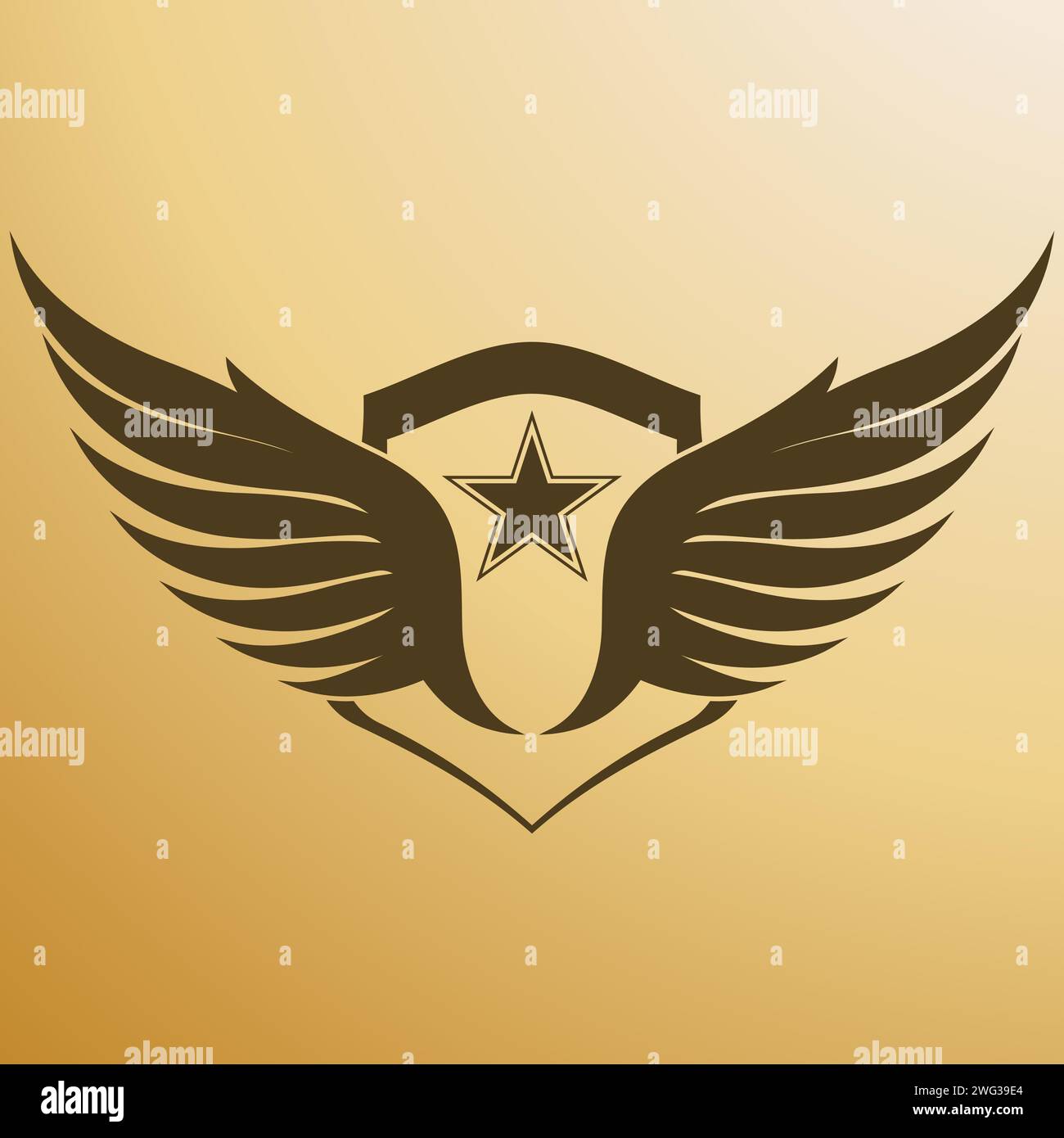 Bird wing shield vector logo illustration Stock Vector Image & Art - Alamy