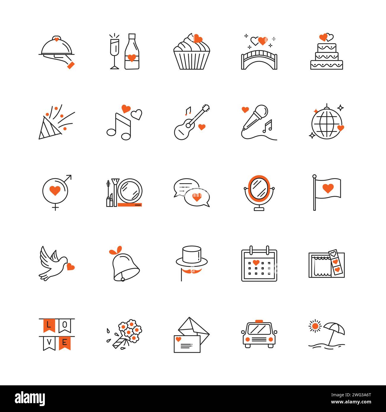 Wedding Celebration Party Icon Collection Stock Vector Image & Art - Alamy