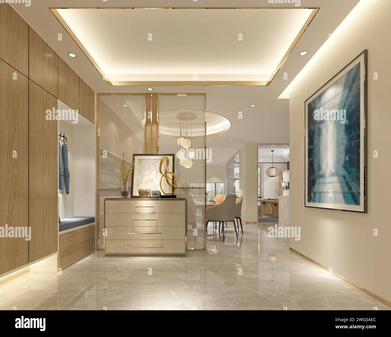 3d render fashion shop interior Stock Photo