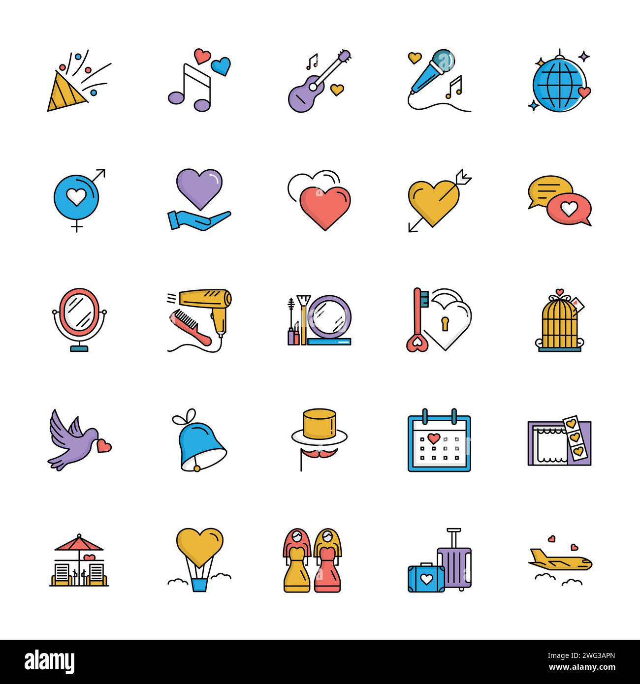 Wedding Celebration Party Icon Collection Stock Vector Image & Art - Alamy