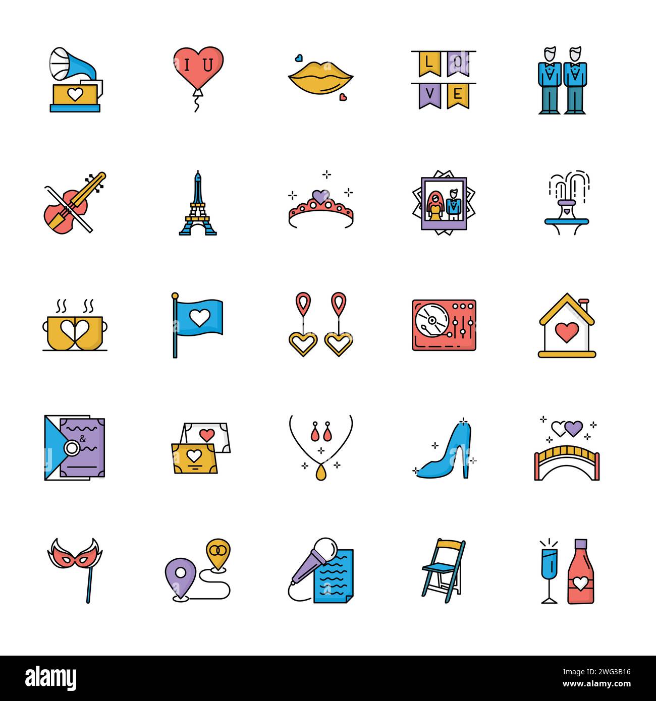 Wedding Celebration Party Icon Collection Stock Vector Image & Art - Alamy