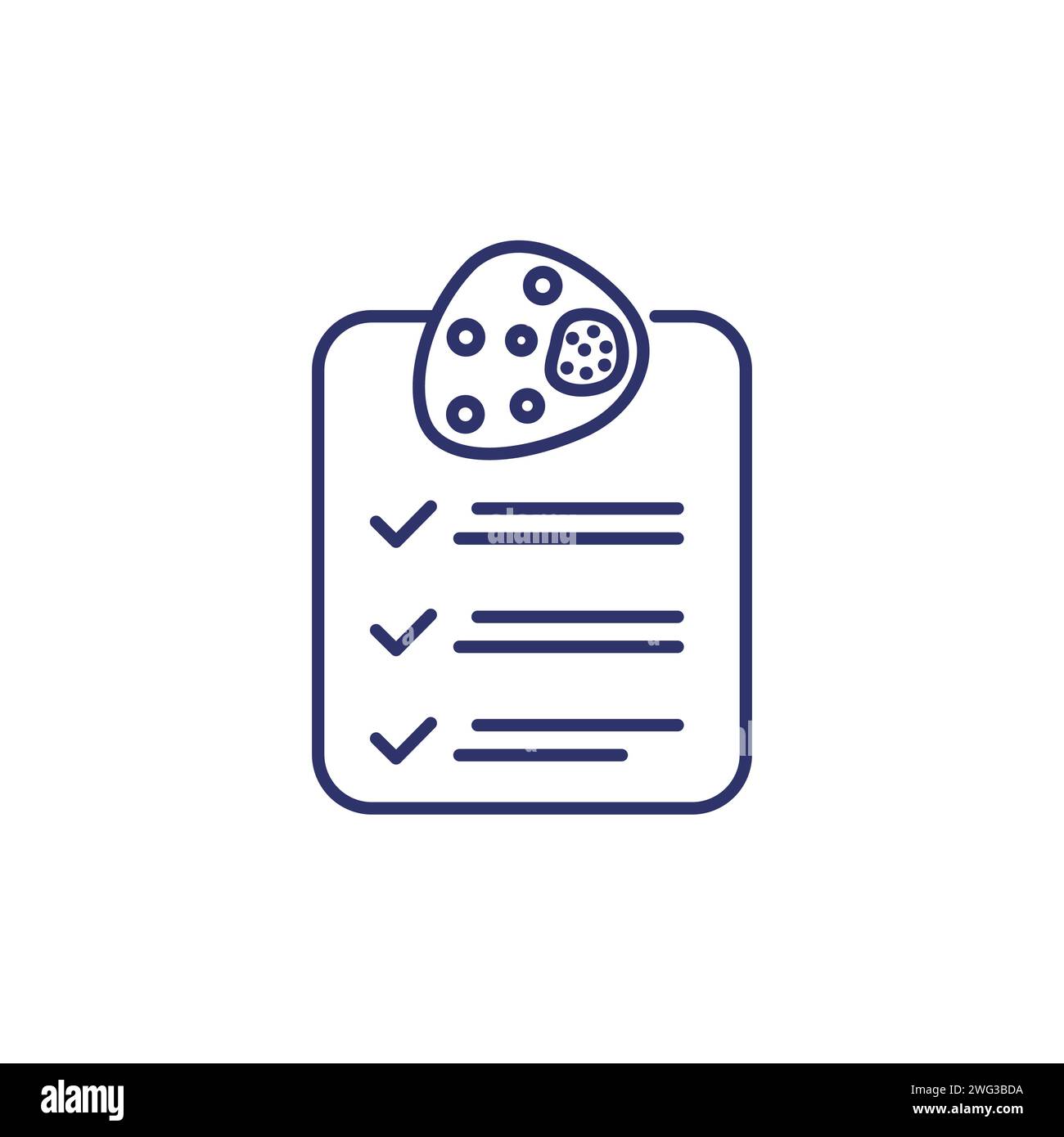 bacteria and checklist line icon on white Stock Vector Image & Art - Alamy
