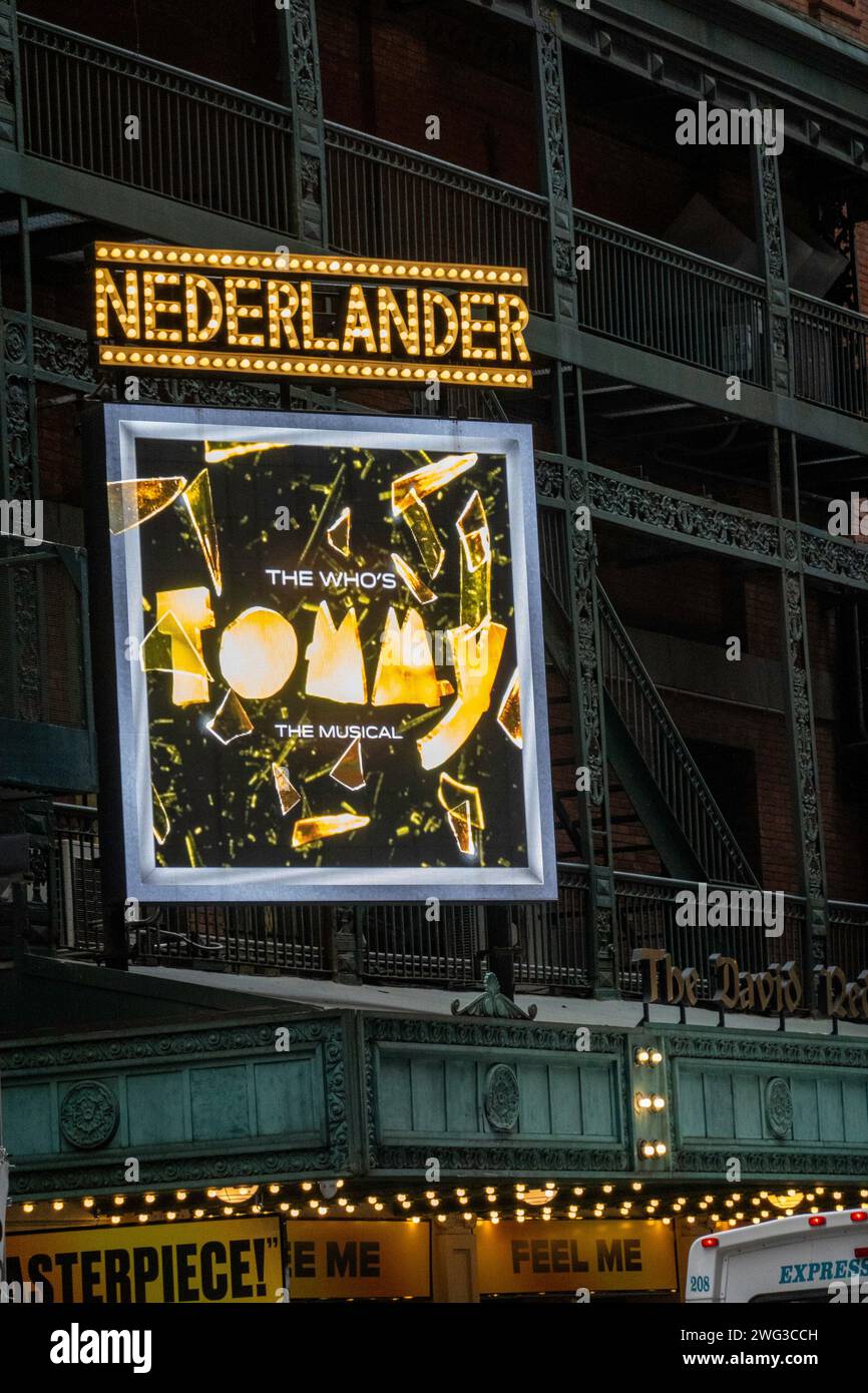 David T. Nederlander Theatre with the "The Who's Tommy" Marquee, NYC