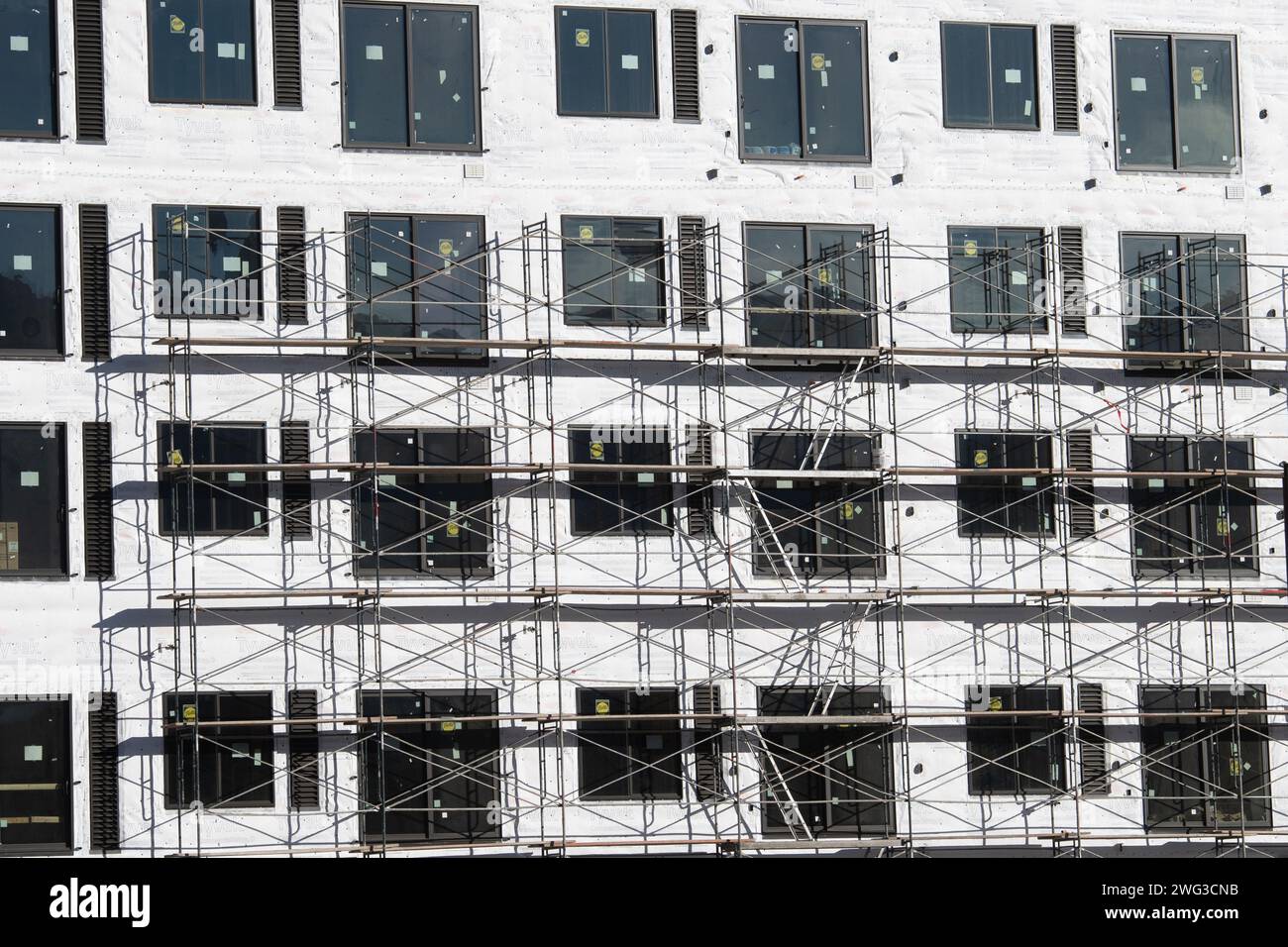 Energy efficient apartment building under construction, Downtown