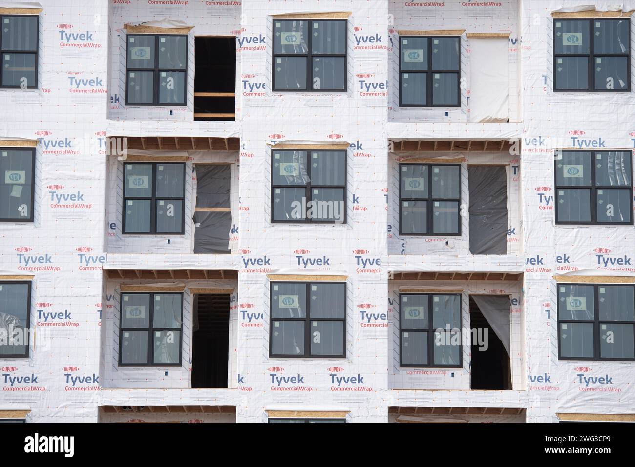 Energy efficient apartment building under construction, Downtown
