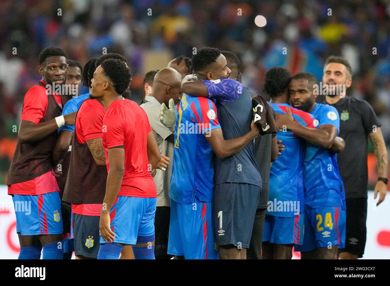 DR Congo players celebrate at the end of the African Cup of Nations