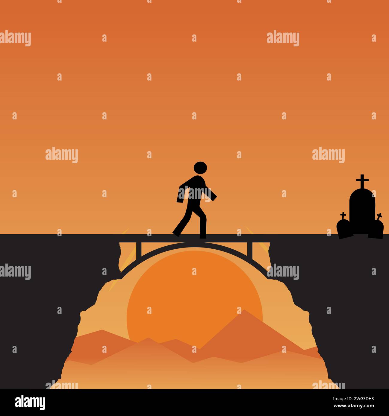 Graveyard sunset Stock Vector Images - Alamy