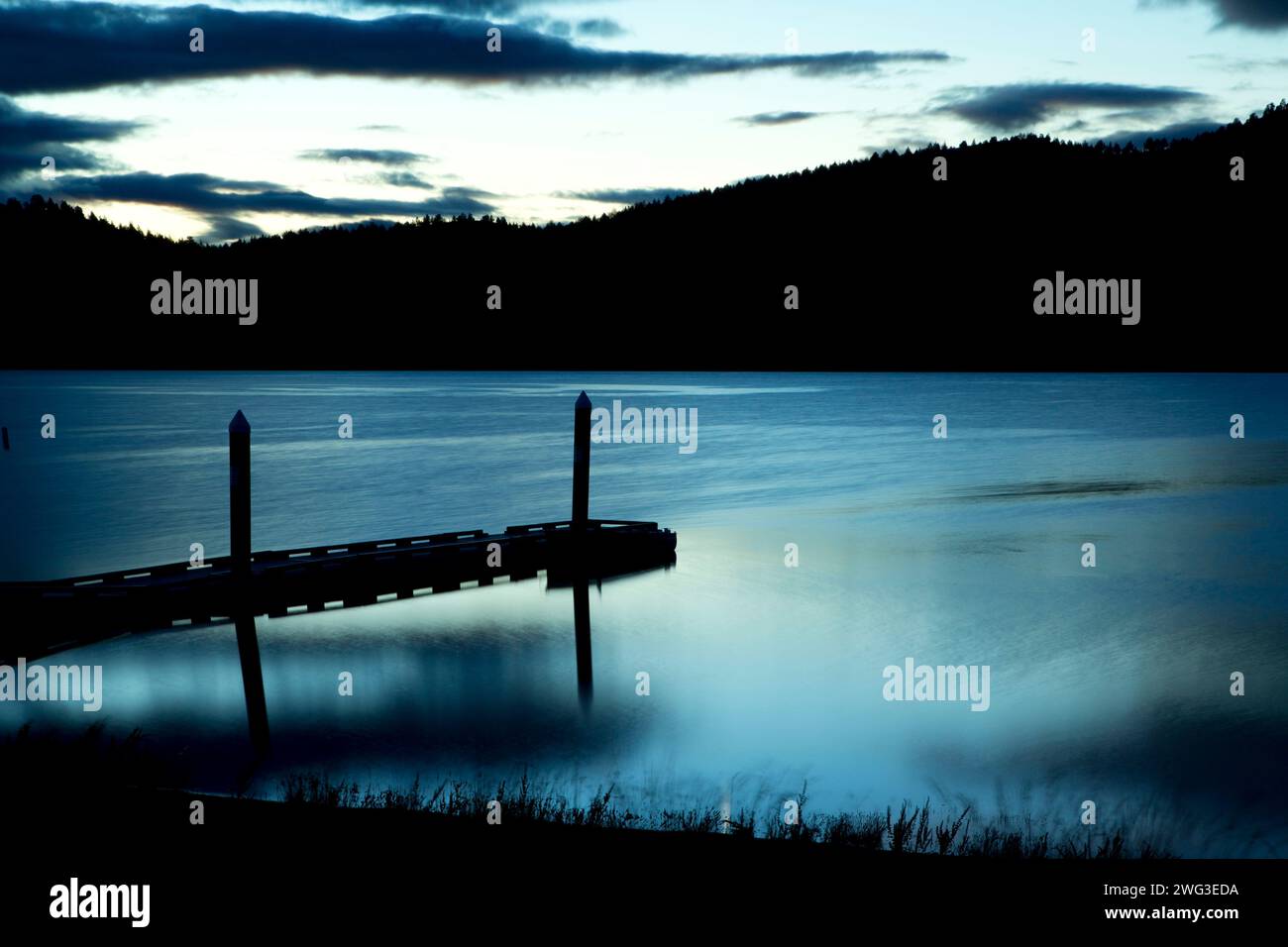 Haystack Reservoir dawn, Crooked River National Grassland, Oregon Stock