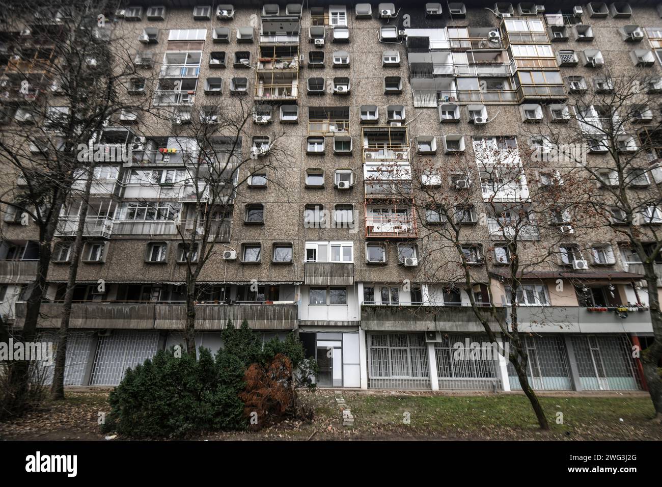 New Belgrade: block 28, “Televizorka” (TV Building), Serbia Stock Photo