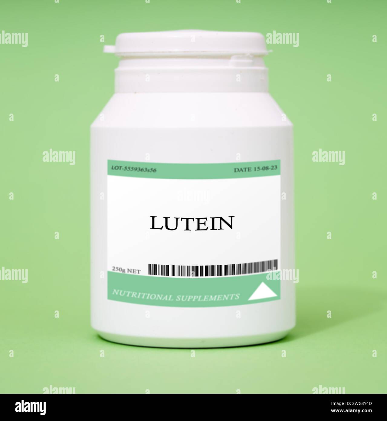 Container of lutein Stock Photo