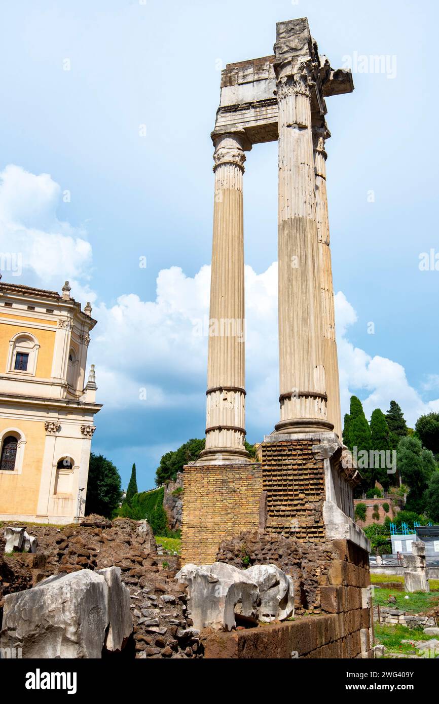 Temples of Apollo Sosiano and Bellona - Rome - Italy Stock Photo