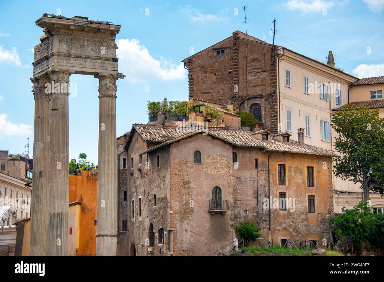 Temples of Apollo Sosiano and Bellona - Rome - Italy Stock Photo