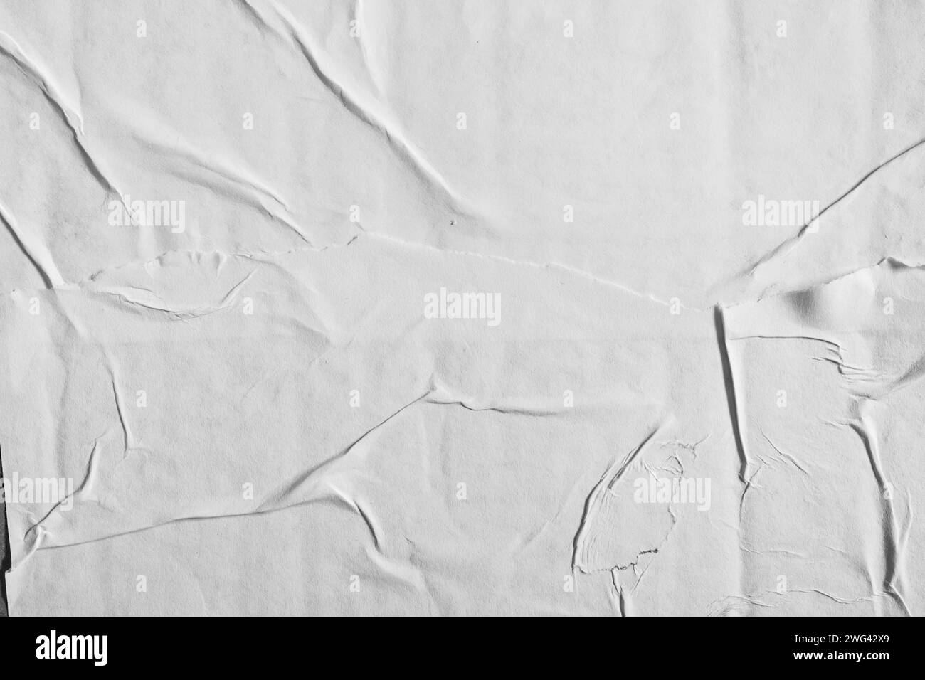 White damaged paper poster texture background Stock Photo