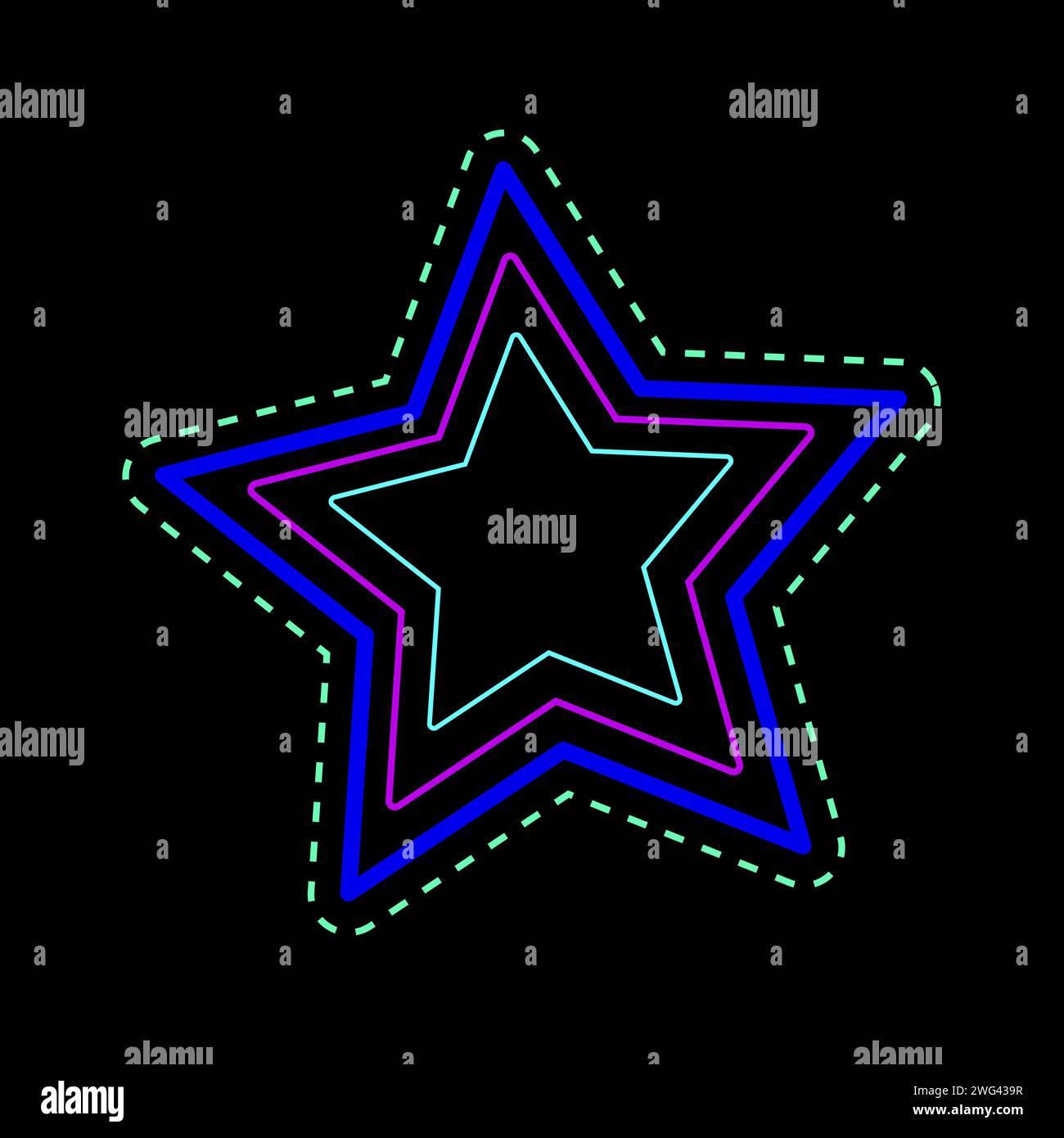 Abstract Star Shape Retro Style Icon Vector Illustration Stock Vector